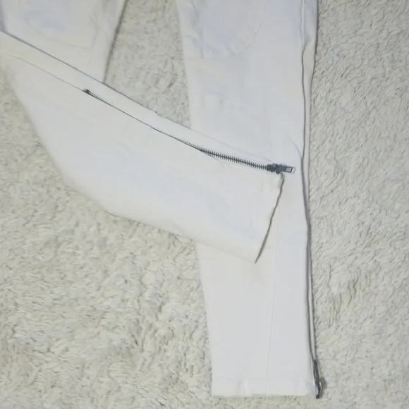 Current/Elliott white zippered ankle cropped skinny jeans sz 27 - Picture 4 of 8
